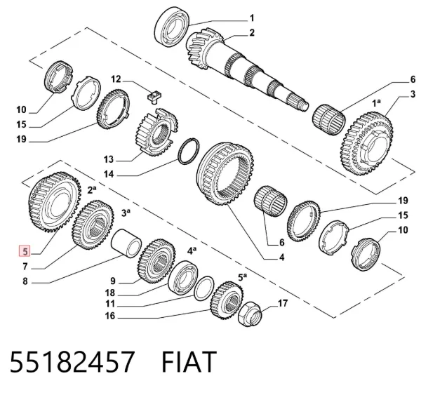 Engranaje conducido de segunda velocidad 55182457 Fiat/Alfa/Lancia