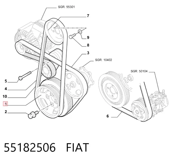 Polea de cigüeñal 55182506 Fiat/Alfa/Lancia