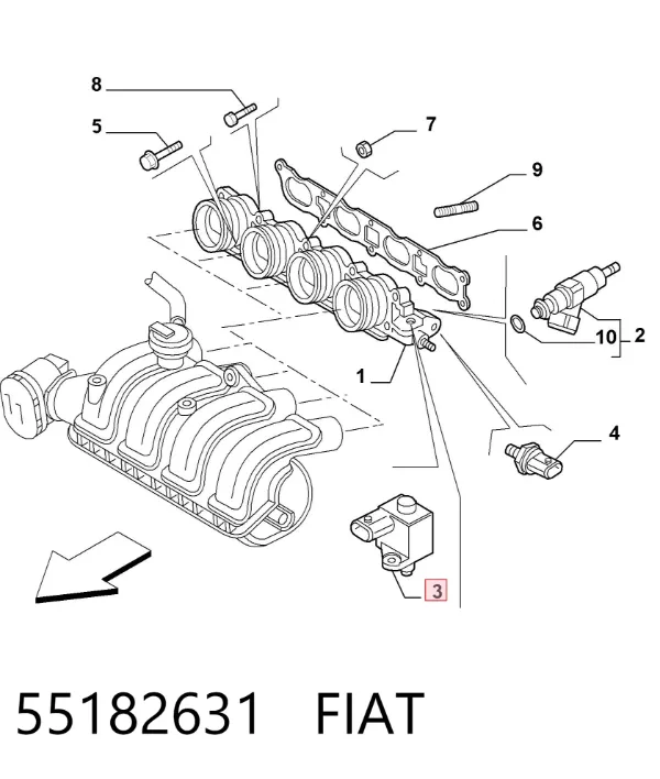 Regulador de presión de combustible 55182631 Fiat/Alfa/Lancia
