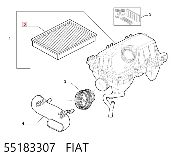 Filtro de aire 55183307 Fiat/Alfa/Lancia
