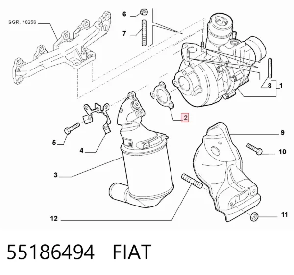 Junta de escape 55186494 Fiat/Alfa/Lancia
