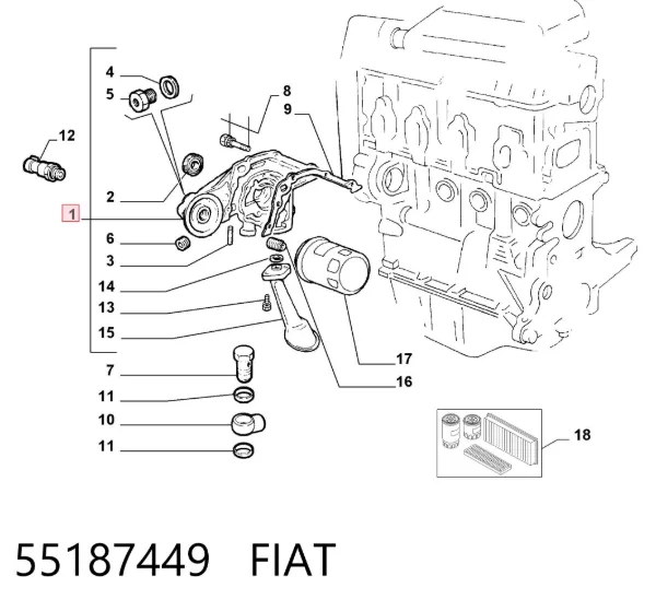 Bomba De Aceite 55187449 Fiat/Alfa/Lancia