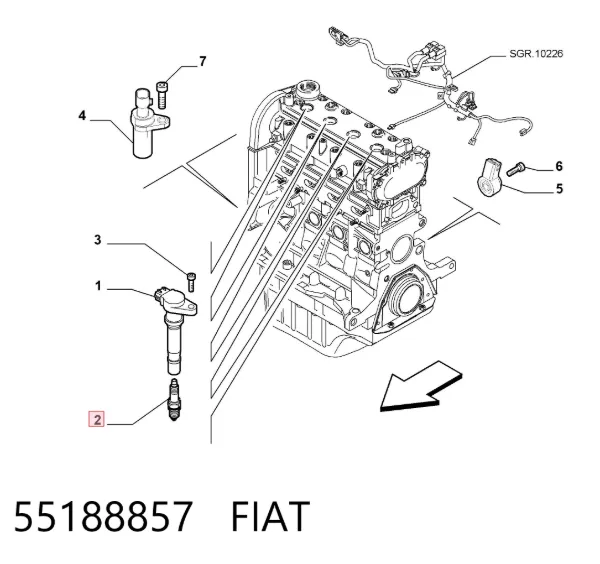 Bujía 55188857 Fiat/Alfa/Lancia