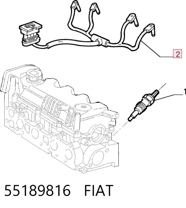 Cable de bujías de precalentamiento 55189816 Fiat/Alfa/Lancia