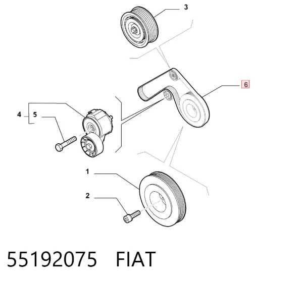Correa de alternador 55192075 Fiat/Alfa/Lancia