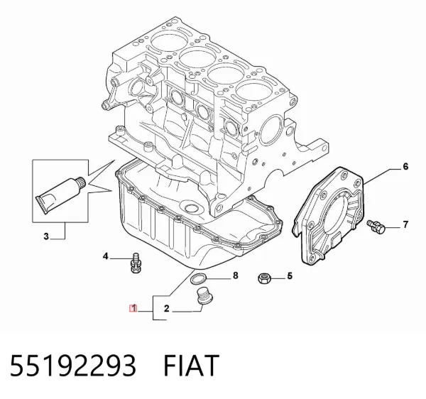 Cárter de aceite del motor 55192293 Fiat/Alfa/Lancia