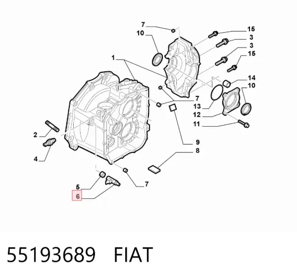 Té de tubo de embrague 55193689 Fiat/Alfa/Lancia