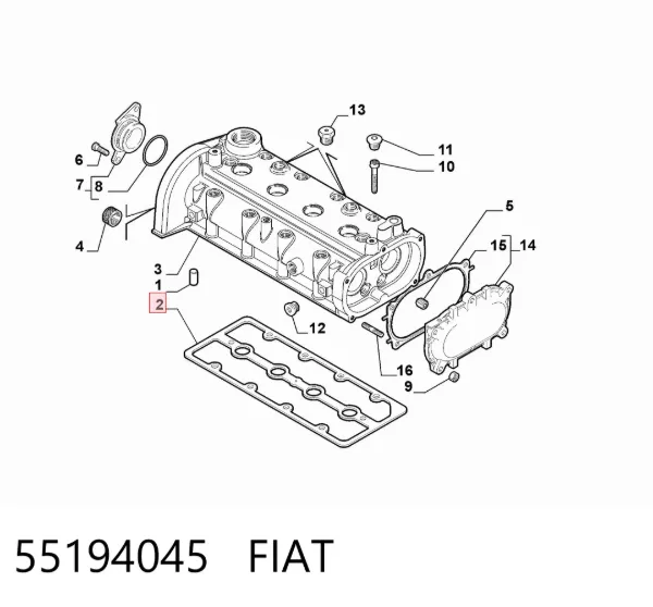 Junta tapa de balancines 55194045 Fiat/Alfa/Lancia