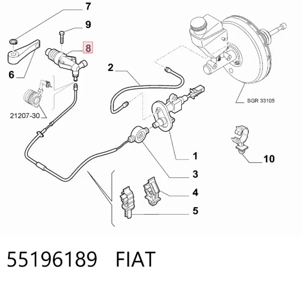 Bombin de embrague 55196189 Fiat/Alfa/Lancia