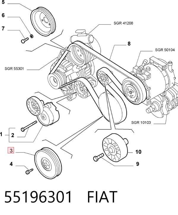Polea de cigüeñal 55196301 Fiat/Alfa/Lancia