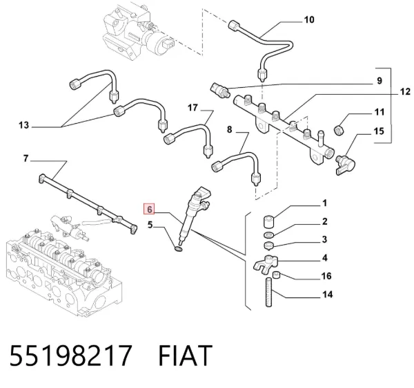 Inyector 55198217 Fiat/Alfa/Lancia
