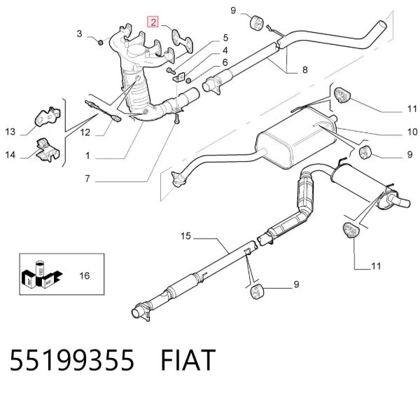 Junta colector escape 55199355 Fiat/Alfa/Lancia