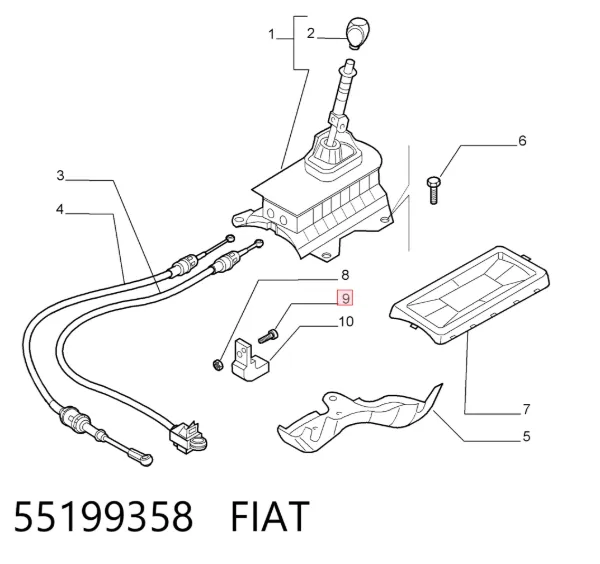 Cable de cambio de marchas 55199358 Fiat/Alfa/Lancia