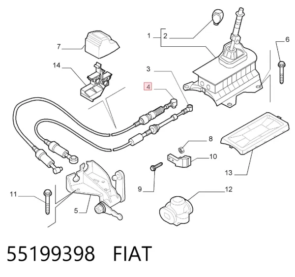 Cable de caja de cambios 55199398 Fiat/Alfa/Lancia