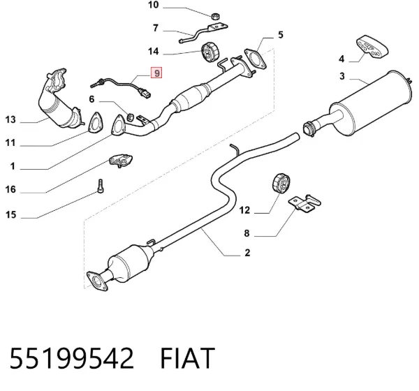 Sonda lambda 55199542 Fiat/Alfa/Lancia