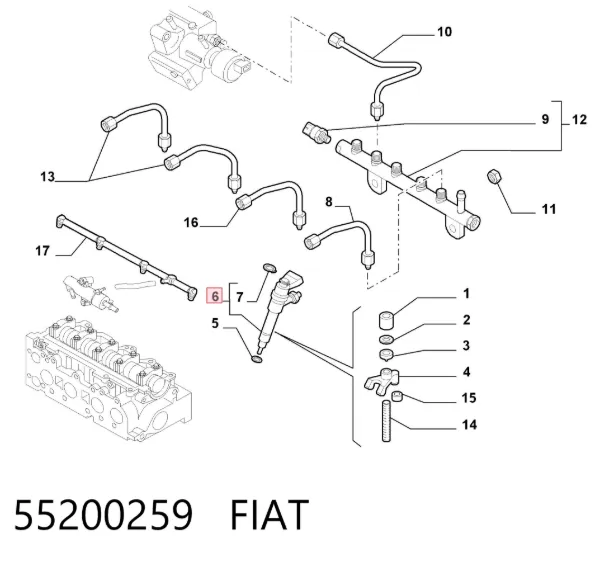 Inyector 55200259 Fiat/Alfa/Lancia