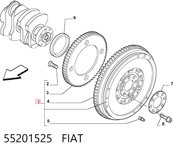 Volante motor 55201525 Fiat/Alfa/Lancia