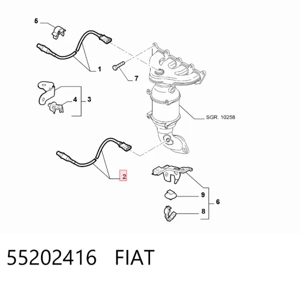 Sonda lambda 55202416 Fiat/Alfa/Lancia