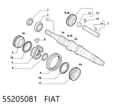 Eje primario de la caja de cambios FIAT 55205081