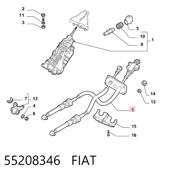 Cables de caja de cambios 55208346 Fiat/Alfa/Lancia