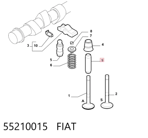 Guía de válvula 55210015 Fiat/Alfa/Lancia