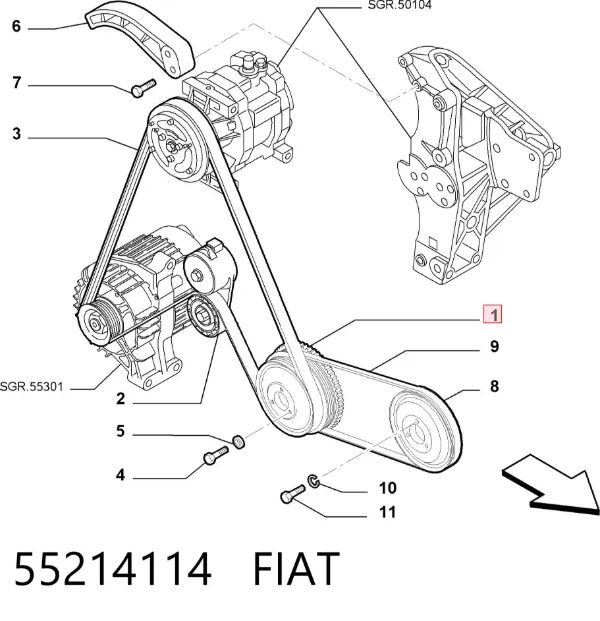 Polea de cigüeñal 55214114 Fiat/Alfa/Lancia