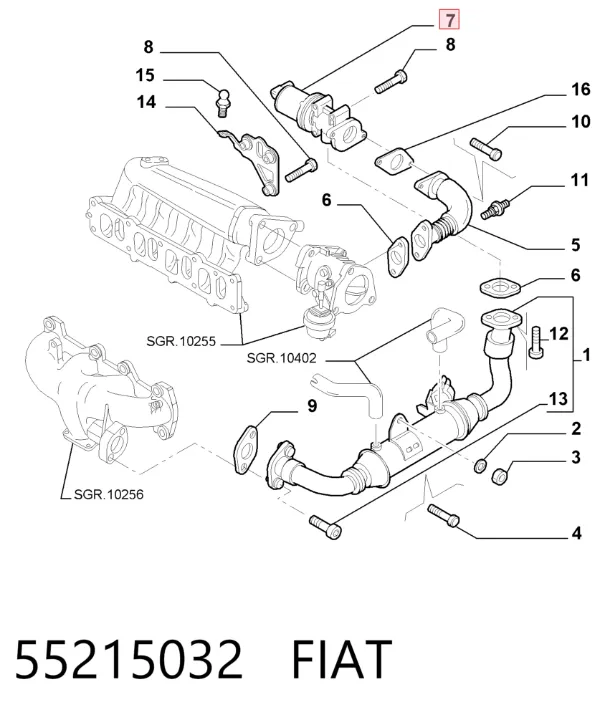 Válvula EGR 55215032 Fiat/Alfa/Lancia