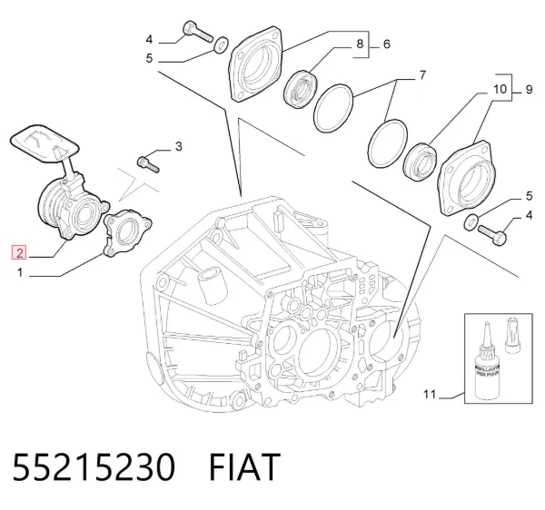 Desembrague central, embrague 55215230 Fiat/Alfa/Lancia