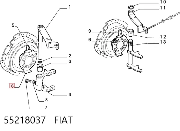 Cojinete de embrague 55218037 Fiat/Alfa/Lancia