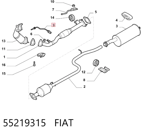 Sonda lambda 55219315 Fiat/Alfa/Lancia