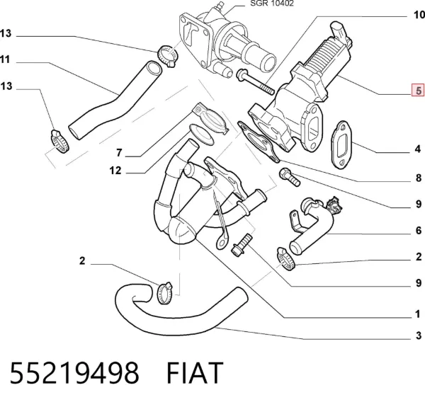 Válvula EGR 55219498 Fiat/Alfa/Lancia