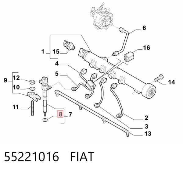 Junta de inyectores 55221016 Fiat/Alfa/Lancia
