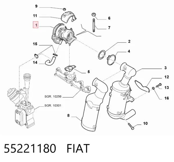 Turbocompresor 55221180 Fiat/Alfa/Lancia