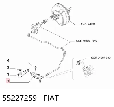 Cilindro receptor de embrague FIAT 55227259