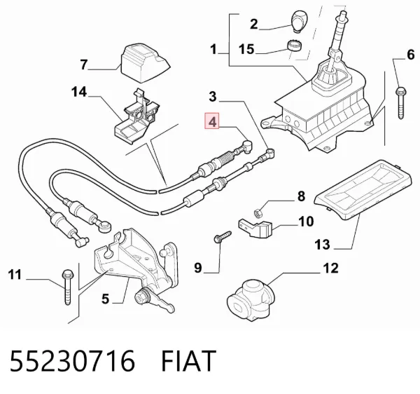 Cable de caja de cambios 55230716 Fiat/Alfa/Lancia