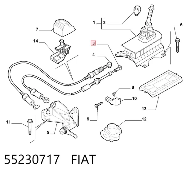 Cable de caja de cambios 55230717 Fiat/Alfa/Lancia