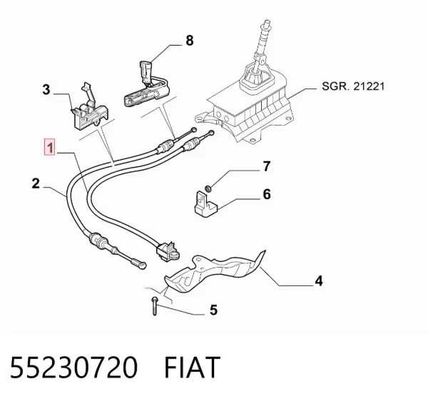 Cable de cambio de marchas 55230720 Fiat/Alfa/Lancia