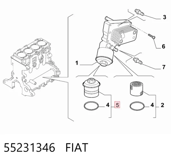 Tapa del filtro de aceite 55231346 Fiat/Alfa/Lancia