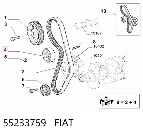 Tensor correa distribución 55233759 Fiat/Alfa/Lancia