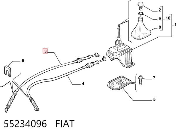 Cables de caja de cambios 55234096 Fiat/Alfa/Lancia