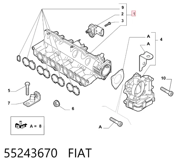 Colector de admisión 55243670 Fiat/Alfa/Lancia