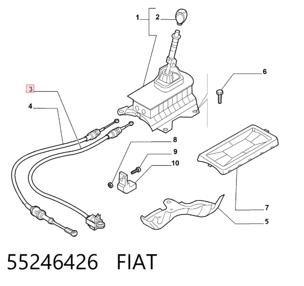Cable de cambio de marchas 55246426 Fiat/Alfa/Lancia