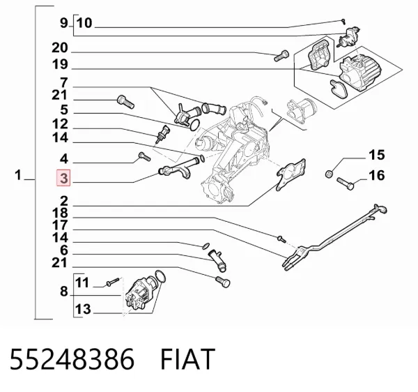 Manguera radiador 55248386 Fiat/Alfa/Lancia