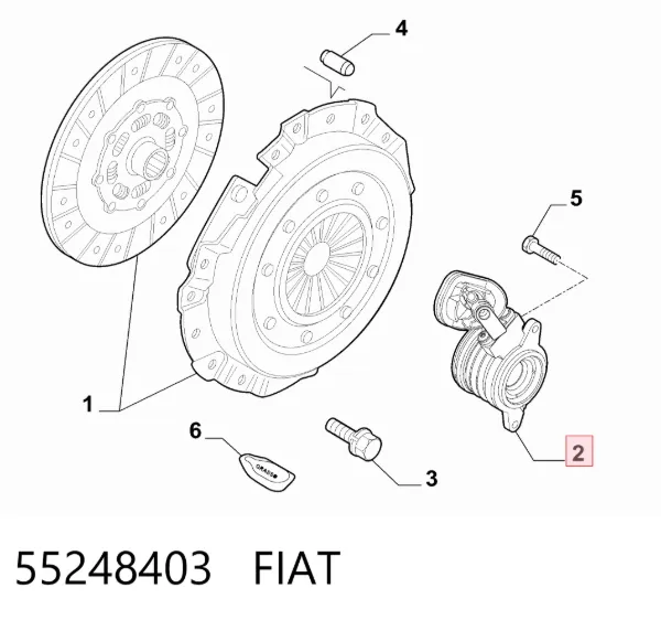 Desembrague central, embrague 55248403 Fiat/Alfa/Lancia