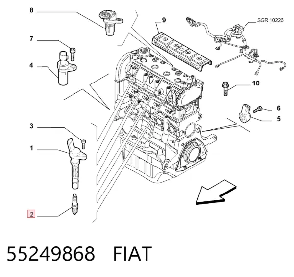 Bujía 55249868 Fiat/Alfa/Lancia