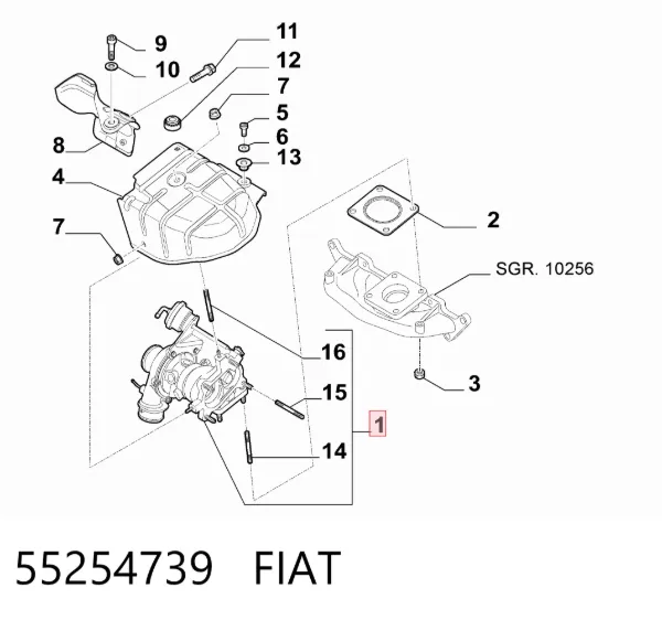 Turbocompresor 55254739 Fiat/Alfa/Lancia