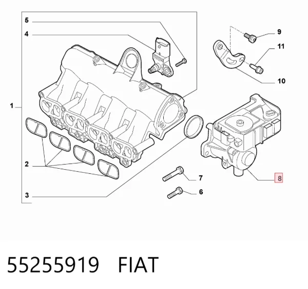 Cuerpo de mariposa 55255919 Fiat/Alfa/Lancia