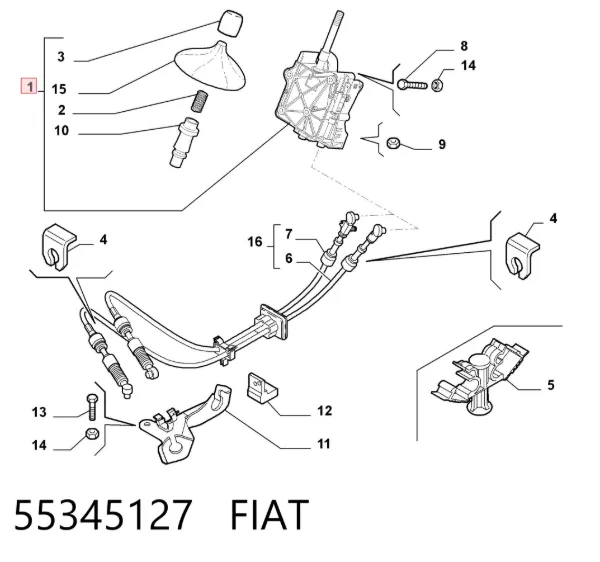 Palanca de cambios Fiat Panda II