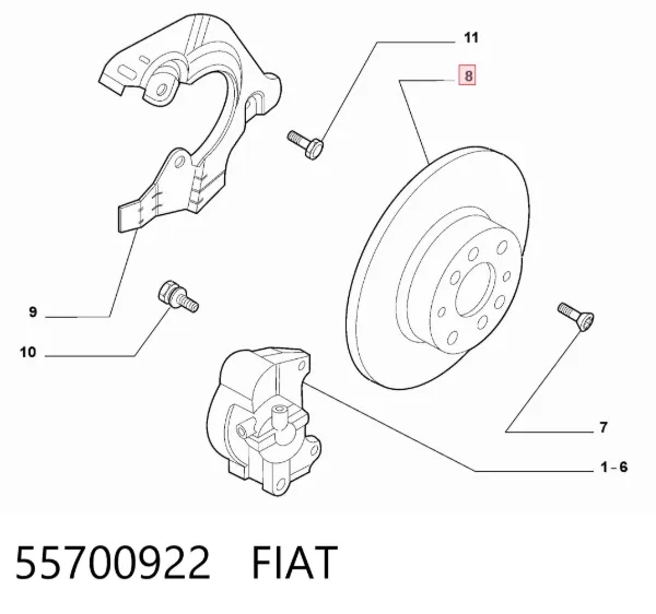 Disco de freno 55700922 Fiat/Alfa/Lancia