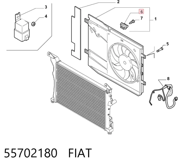 Regulador de velocidad del ventilador de refrigeración (unidad de control) 55702180 Fiat/Alfa/Lancia